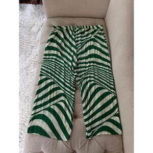 Wray  Green Zebra Print Wide Leg Pants - 3X